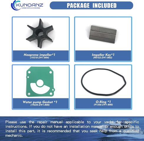 06192-ZW1-000 Outboard Water Pump Impeller Repair Kit For Honda 75 90 115 130 HP 4-Stroke Sierra 18-3283 75HP 90HP 115HP 130HP BF75 BF90 BF115 BF130 in Saudi Arabia
