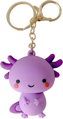 Axolotl Keychain Cute PVC Kawaii Keyrings for Women Backpacks Bags Purses Phones Car Keys in Kuwait