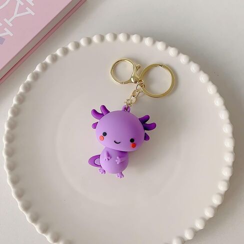 Axolotl Keychain Cute PVC Kawaii Keyrings for Women Backpacks Bags Purses Phones Car Keys in Kuwait