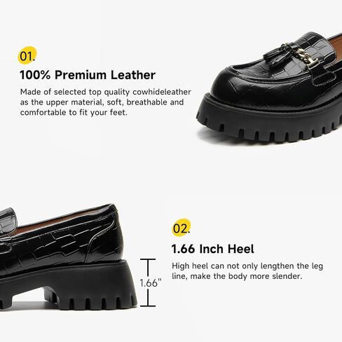 BEAU TODAY أحذية بدون كعب مكتنزة للنساء، أحذية بدون كعب منصة للنساء، كعب مكتنز ونعل سهل الارتداء بسلسلة معدنية، أحذية مكتب عمل مريحة عند الأصابع in Kuwait