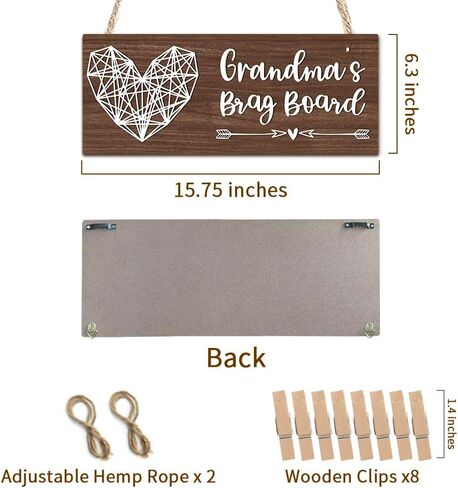 Mom Gifts Wooden Photo Hanging Frame - at Least You Don't Have Ugly Ugly Children - Photo Holder Board Decoration with 8 Clips for Home Wall - Mother's Day,Birthday Picture Frame Gift - A03 in Saudi Arabia