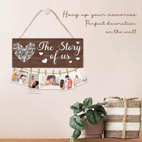 Mom Gifts Wooden Photo Hanging Frame - at Least You Don't Have Ugly Ugly Children - Photo Holder Board Decoration with 8 Clips for Home Wall - Mother's Day,Birthday Picture Frame Gift - A03 in Saudi Arabia