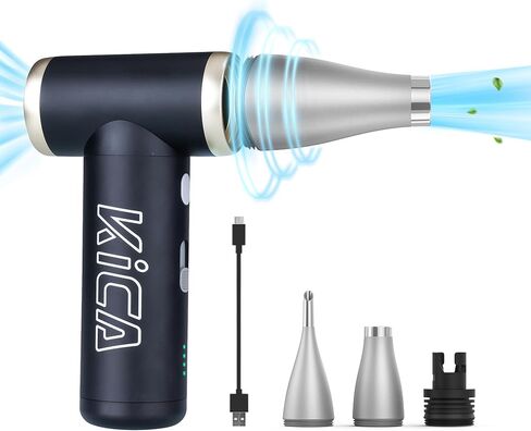 Compressed Air Duster-KiCA JetFan 2S Electric Air Duster,117000 RPM Rechargeable Cordless Air Blower for Cleaning Keyboard&PC, Jet Dry Duster with New Extreme Mode, Metal Shell-Red in Saudi Arabia