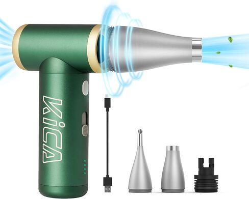 Compressed Air Duster-KiCA JetFan 2S Electric Air Duster,117000 RPM Rechargeable Cordless Air Blower for Cleaning Keyboard&PC, Jet Dry Duster with New Extreme Mode, Metal Shell-Red in Saudi Arabia
