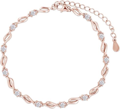 Savearth Diamonds 1 قيراط مقاطع مختبر خلق Moissanite Diamond 18 سم + 5 سم سوار سلسلة قابلة للتمديد للنساء في 14K الذهب مطلي 925 الفضة الجنيه الاسترليني (وضوح VVS1 ، 1.00 CTTW) in Kuwait
