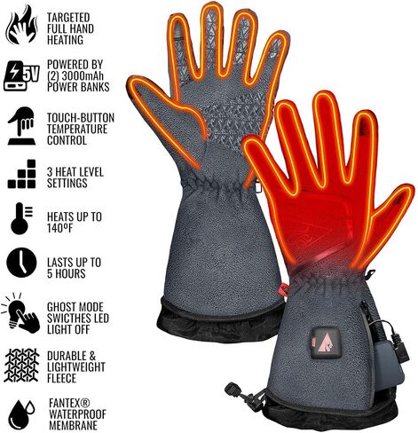 ActionHeat 5V Men's Slim Fit Fleece Heated Gloves XXL in Saudi Arabia
