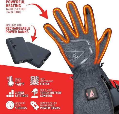 ActionHeat 5V Men's Slim Fit Fleece Heated Gloves XXL in Saudi Arabia