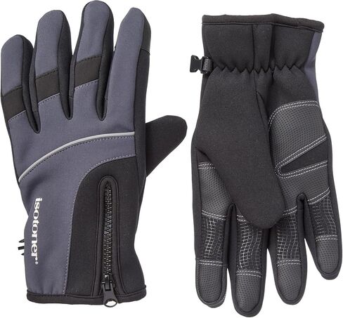isotoner Men’s Neoprene Sport Gloves with Zipper Closure, Touchscreen Compatibility and Water Repellency in Saudi Arabia