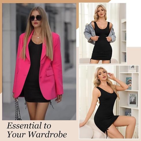 MISS MOLY Shapewear Dress Slip for Women Seamless Full Slip Tummy Control Body Shaper Scoop Neck Tank Dress Smoother in Saudi Arabia