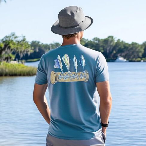 Palmyth Fishing Shirts for Men Short Sleeve T-Shirt UPF 50+ Sun Protection UV Tee in Kuwait