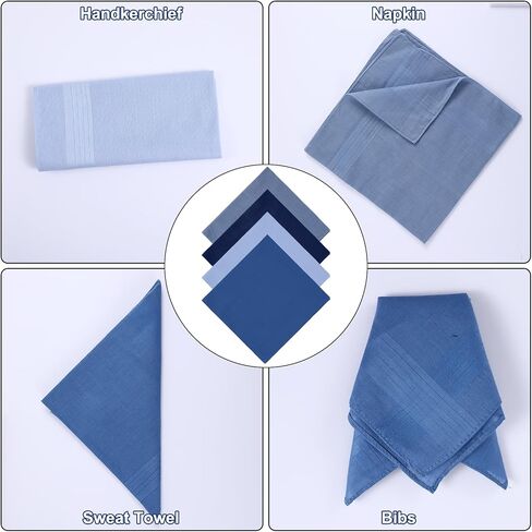 Pure Cotton Handkerchiefs for Men, 4 Pack 15.8x 15.8 Inch Pocket Squares Hankies Handkerchief Soft Handkerchiefs in Saudi Arabia