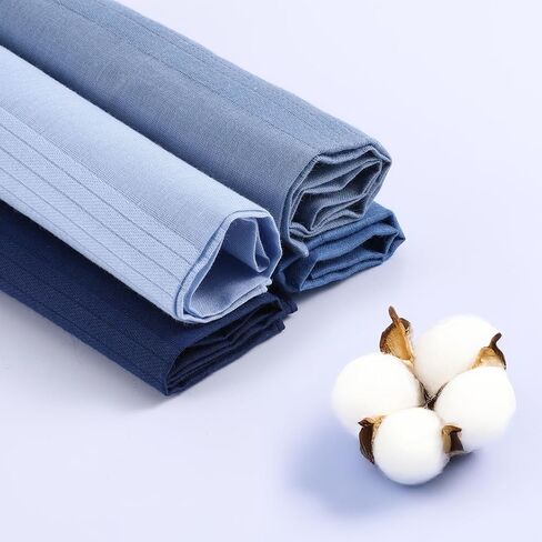 Pure Cotton Handkerchiefs for Men, 4 Pack 15.8x 15.8 Inch Pocket Squares Hankies Handkerchief Soft Handkerchiefs in Saudi Arabia