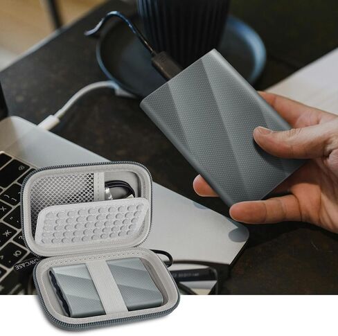حافظة متوافقة مع Samsung T9/ T7/ T7 Shield Portable SSD 1TB 2TB 4TB محرك الأقراص الصلبة الخارجي، منظم حامل حمل السفر لمحركات الأقراص الصلبة وكابل USB (صندوق فقط) - أرجواني in Kuwait