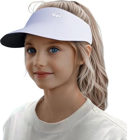 قبعات Jastore Kids Sun Visor for Girls Boys Lightweight Sport Hat UPF50+ Sun Hat Tennis Runnis Hats للأنشطة في الهواء الطلق in Kuwait