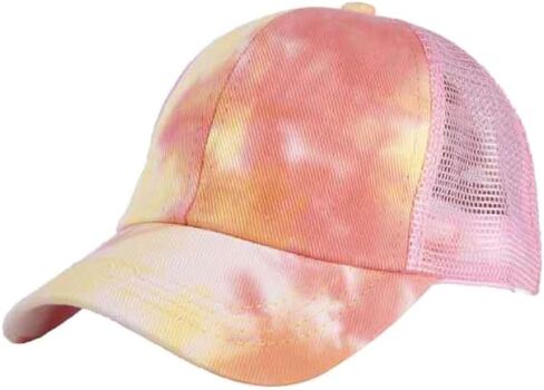 Girl's Criss Cross Trucker Hat Messy Bun High Ponytail Baseball Cap for Kids Ponycap in Saudi Arabia