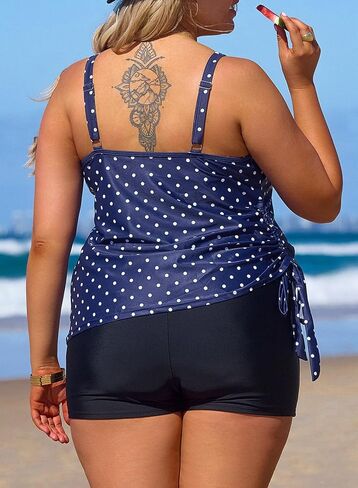 Aleumdr Women's Plus Size Tankini Swimsuit 2 Piece Tummy Control Bathing Suit Blouson Tankni Top with Boy Short 2025 in Saudi Arabia