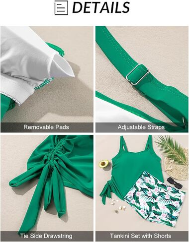 Aleumdr Women's Plus Size Swankini Swimsuit 2 قطعة التحكم في البطن بدلة Blouson Tankni مع فتى قصير 2025 in Kuwait