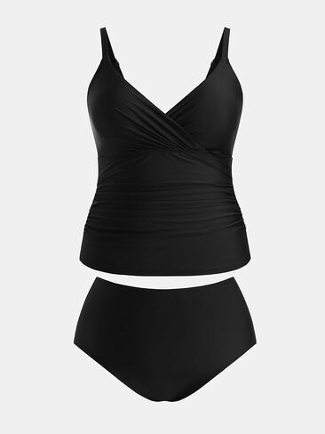 Cupshe Women's Plus Size Seits V V Neck Ruched اثنين in Kuwait