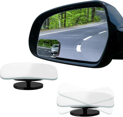 2PCS Blind Spot Mirror for Car, Small Blind Spot Mirrors, Rectangle HD Glass Frameless Convex Rear View Mirror, Automotive Accessories 360° Wide Angle Side View Mirror Fit Car (Rectangle, 2PCS) in Saudi Arabia