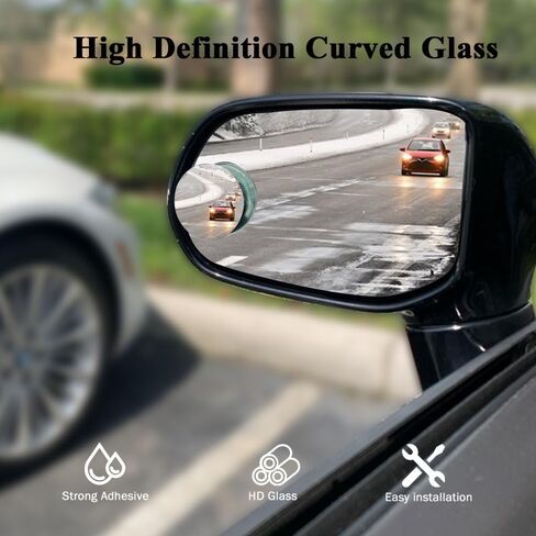 2pcs مرآة البقعة العمياء للسيارة ، مرايا بقعة عمياء صغيرة ، مستطيل HD الزجاجية الخارجة غير المقيدة مرآة ، إكسسوارات السيارات 360 درجة ، مرآة الجانبية ذات الزاوية الواسعة (المستطيل ، 2pcs) in Saudi Arabia