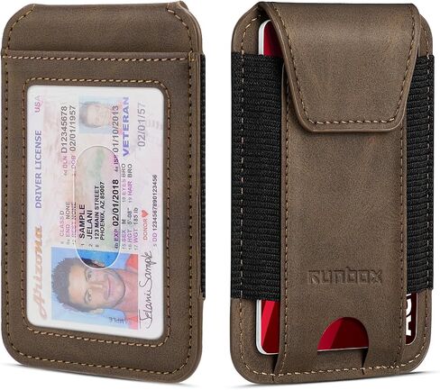 RUNBOX Wallet for Men 6-8 Cards With ID Window RFID Blocking Wallet Credit Card Holder Minimalist Front Pocket Gifts Ideal Choice in Kuwait