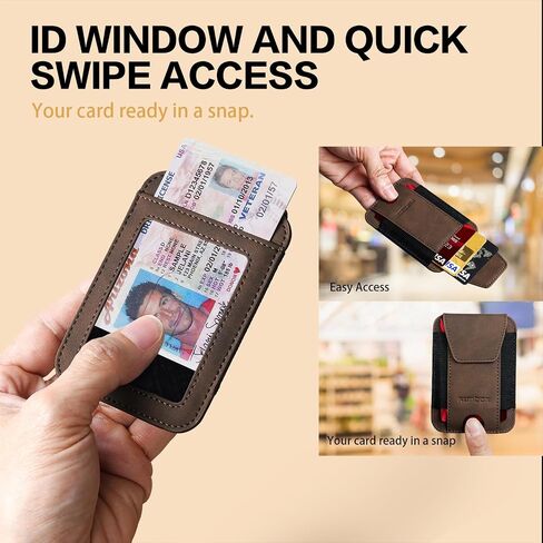 RUNBOX Wallet for Men 6-8 Cards With ID Window RFID Blocking Wallet Credit Card Holder Minimalist Front Pocket Gifts Ideal Choice in Kuwait