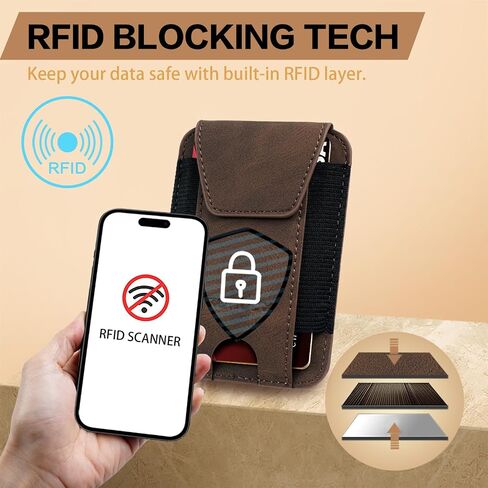RUNBOX Wallet for Men 6-8 Cards With ID Window RFID Blocking Wallet Credit Card Holder Minimalist Front Pocket Gifts Ideal Choice in Kuwait