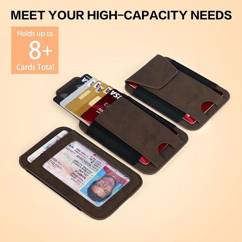 RUNBOX Wallet for Men 6-8 Cards With ID Window RFID Blocking Wallet Credit Card Holder Minimalist Front Pocket Gifts Ideal Choice in Kuwait