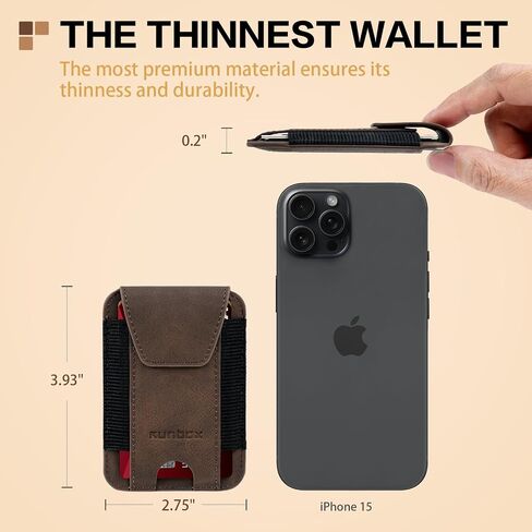 RUNBOX Wallet for Men 6-8 Cards With ID Window RFID Blocking Wallet Credit Card Holder Minimalist Front Pocket Gifts Ideal Choice in Kuwait