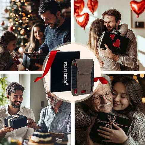 RUNBOX Wallet for Men 6-8 Cards With ID Window RFID Blocking Wallet Credit Card Holder Minimalist Front Pocket Gifts Ideal Choice in Kuwait