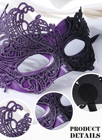 2 PCS أقنعة تنكر للزوجين - قناع الدانتيان البندقية العتيقة Mardi Gras eyemasks مجموعة للنساء رجل in Kuwait