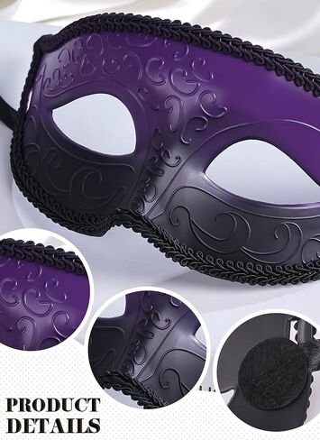 2 PCS أقنعة تنكر للزوجين - قناع الدانتيان البندقية العتيقة Mardi Gras eyemasks مجموعة للنساء رجل in Kuwait