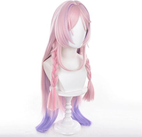شخصية Cosplay شعر مستعار لشخصيات اللعبة الفاتحة الوردي الأرجواني مزيج طويل الباروكات أزياء الباروكات للجنسين أنيمي لعب عيد الميلاد هالوين حفلة عيد الميلاد in Kuwait