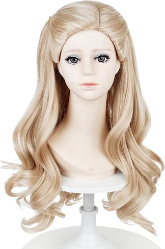 Probeauty Kids Long Blonde Wavy Wig, Girls Princess Curly Cosplay Hair Wigs for Child Halloween Costume Party Daily Use in Saudi Arabia