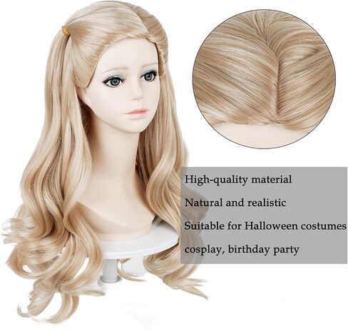 Probeauty Kids Long Blonde Wavy Wig, Girls Princess Curly Cosplay Hair Wigs for Child Halloween Costume Party Daily Use in Saudi Arabia