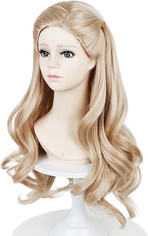 Probeauty Kids Long Blonde Wavy Wig, Girls Princess Curly Cosplay Hair Wigs for Child Halloween Costume Party Daily Use in Saudi Arabia