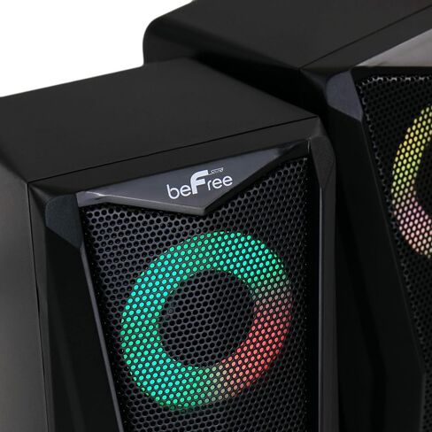 سماعات ألعاب الكمبيوتر beFree Sound 2.0 مع أضواء LED RGB، أسود in Kuwait