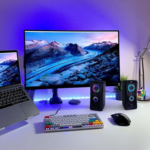 سماعات ألعاب الكمبيوتر beFree Sound 2.0 مع أضواء LED RGB، أسود in Kuwait