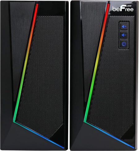 سماعات ألعاب الكمبيوتر beFree Sound 2.0 مع أضواء LED RGB، أسود in Kuwait