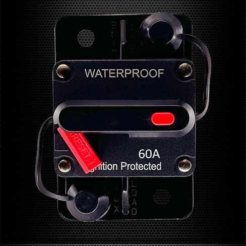 Ampper 50A Circuit Breaker, Panel Mount DC 12V-48V Waterproof Thermal Circuit Breaker Fuse with Manual Reset/On-Off for Boat Trolling Motor Auto Audio Solar and More in Saudi Arabia