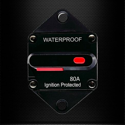 Ampper 50A Circuit Breaker, Panel Mount DC 12V-48V Waterproof Thermal Circuit Breaker Fuse with Manual Reset/On-Off for Boat Trolling Motor Auto Audio Solar and More in Saudi Arabia