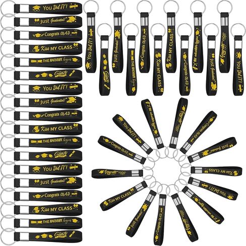 60 Pcs Class of 2025 Graduation Keychains Inspirational Silicone Keychain Bulk Graduation Gifts Motivational Rubber Key Rings for Teacher High School College Students Graduate in Kuwait