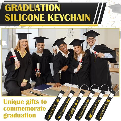 60 Pcs Class of 2025 Graduation Keychains Inspirational Silicone Keychain Bulk Graduation Gifts Motivational Rubber Key Rings for Teacher High School College Students Graduate in Kuwait