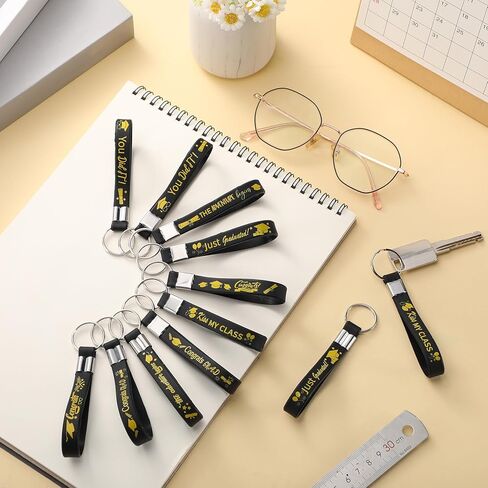 60 Pcs Class of 2025 Graduation Keychains Inspirational Silicone Keychain Bulk Graduation Gifts Motivational Rubber Key Rings for Teacher High School College Students Graduate in Kuwait