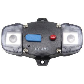 Zookoto 12-48 Volt DC 150A قاطع دائرة مع زر إعادة تعيين يدوي ، 0-8 المقياس المقياس للسيارة ستيريو الصوت المضمّن صمامات الصمامات العاكس للسيارات RV Marine Boat (150A)