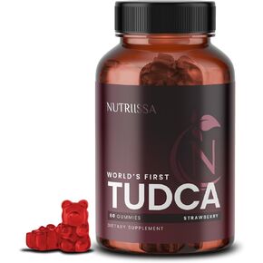 Nutriissa TUDCA Gummies – Liver & Digestive Health Support with Bile Salts – EPEB Certified for Purity & Potency – 60 Strawberry Flavored Vegan Gummies