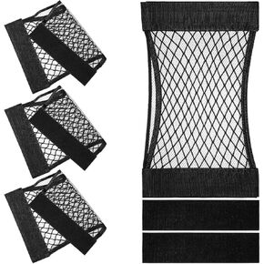 iplusmile 4Pcs Mesh Cargo Net for Car Trunk Storage, Wall Sticker Automotive Cargo Net Pocket, Elastic Mesh Netting Organizer Pouch Bag for Truck SUV RV Boats Cabinet Organize, 16x10in