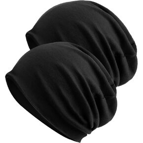 DRESHOW Cotton Slouchy Beanie Hats for Women Men Soft Chemo Headwear Hip Hop Beanie Head Wrap Cap Skull Hats Sleeping Cap