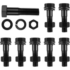 8 Sets Pintle Hook/Combination Hitch Mounting Kit Eight 1/2" x 2" Grade 8 Bolts, Hex Nuts,Heavy Lock Washers, and Flat Washers