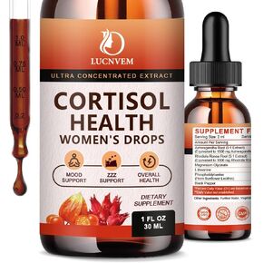 Cortisol Supplement for Women, Cortisol Reducer Detox Manager, Ashwagandha/Rhodiola Rosea/Magnesium Complex for Mood/Focus & Sleep, Maintain Healthy Cortisol Level- 30 Day Vegan Supply